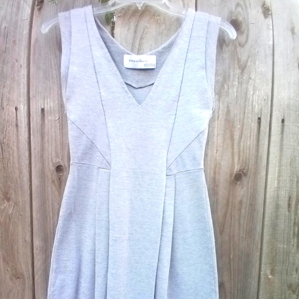 ZARA Collection V-Neck Gray Dress M